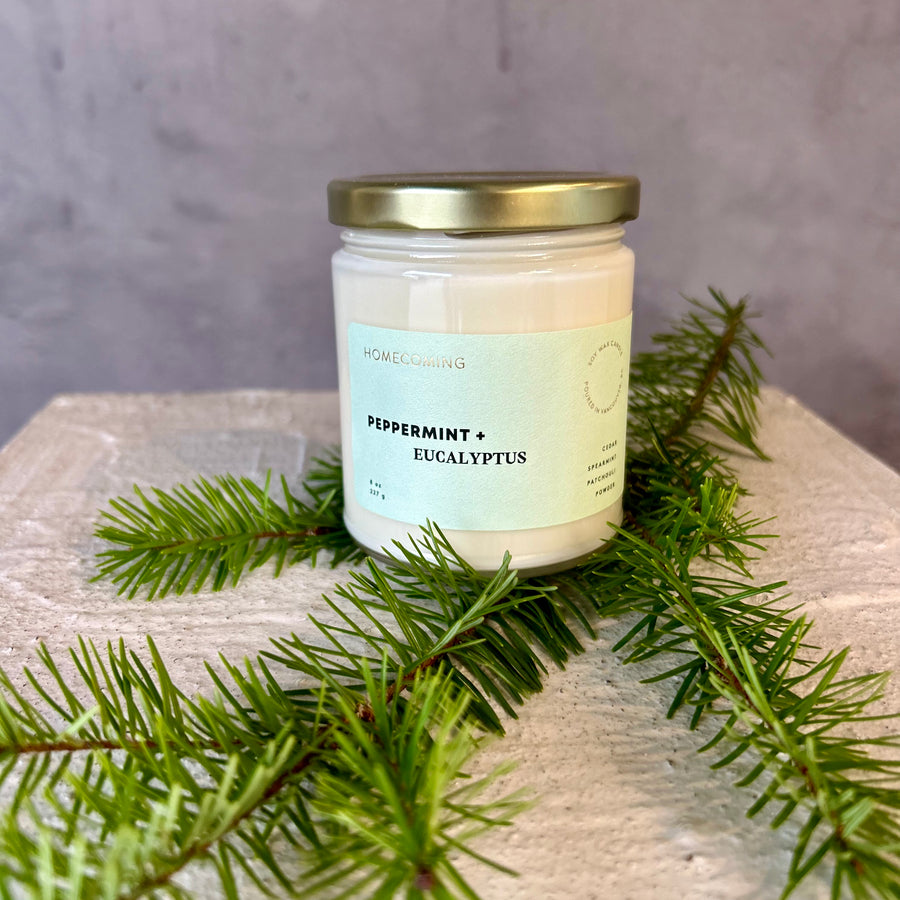 Homecoming Candle - Peppermint + Eucalyptus